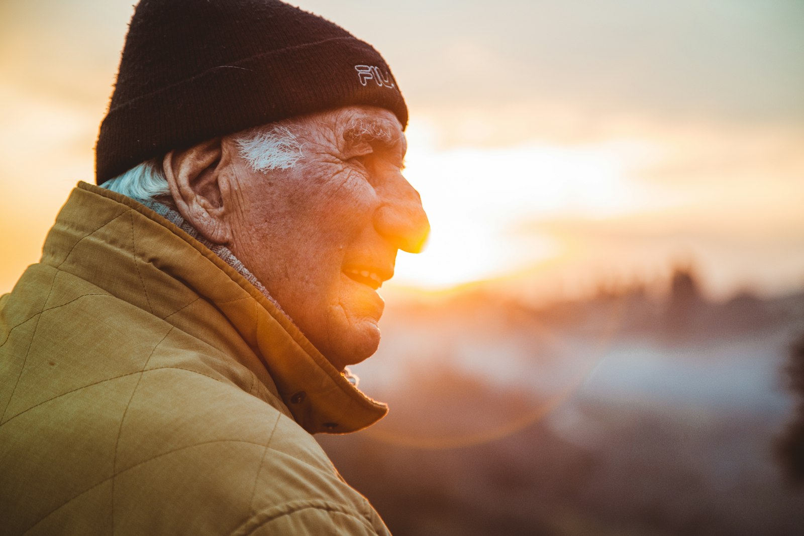 Older man in contemplative portrait